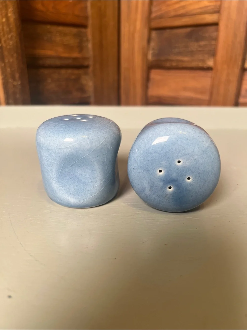 Ceramic Light Blue Salt and Pepper Shaker Set